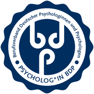 Markensiegel „Psycholog*in BDP“ des Berufsverbands Deutscher Psychologinnen und Psychologen